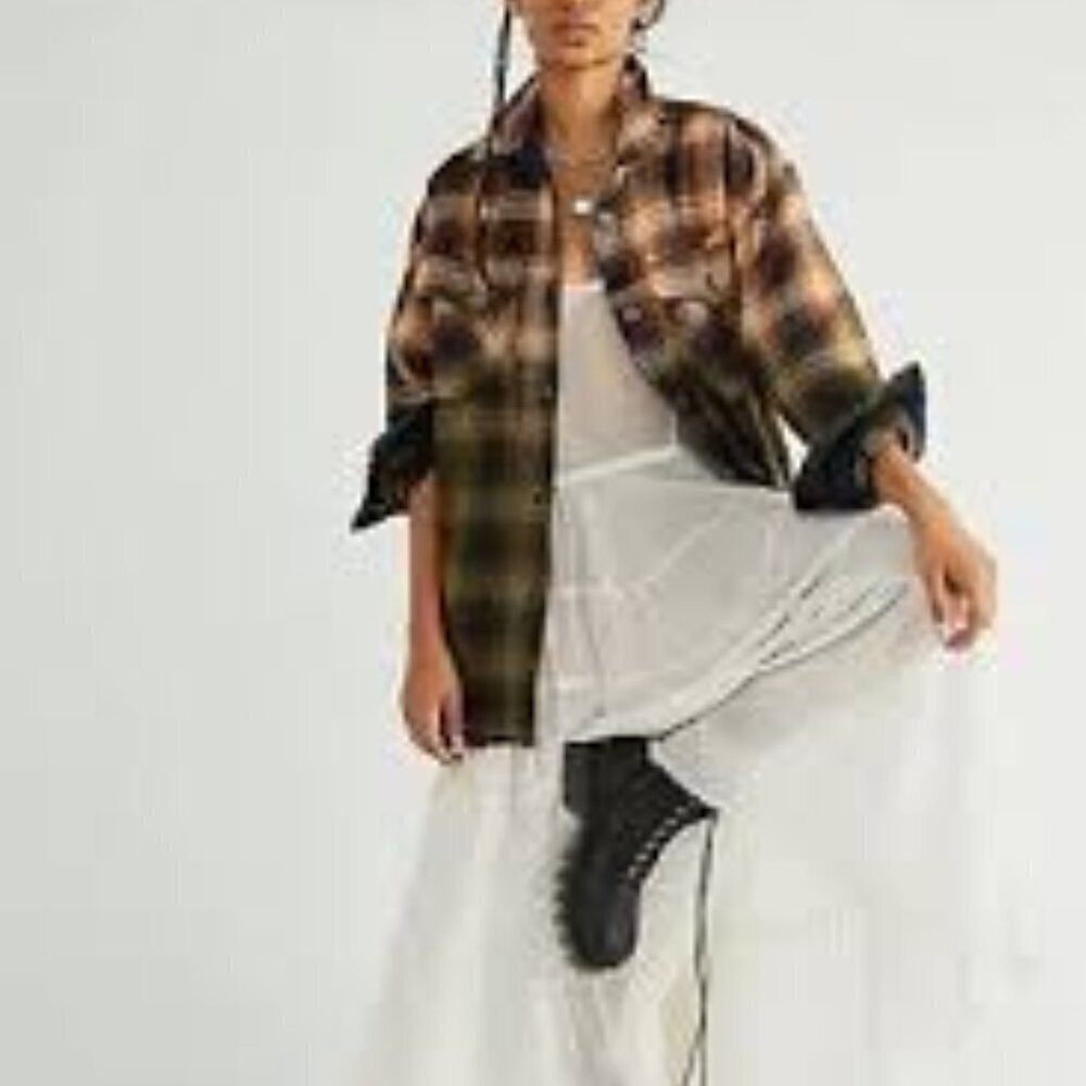 We The Free Anneli Plaid Shirt Jacket XL - Picture 5 of 11